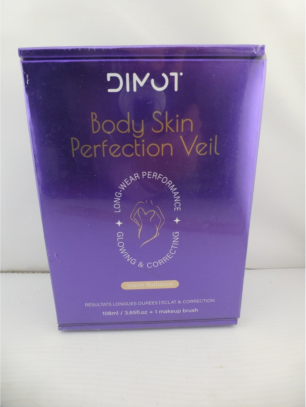 DIMOT Body Skin Perfection Veil Warm Radiance Makeup 108ml + Brush Long-Wear Q8